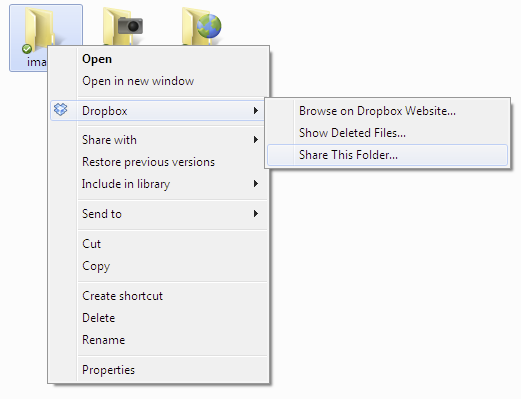 共享此資料夾選項
